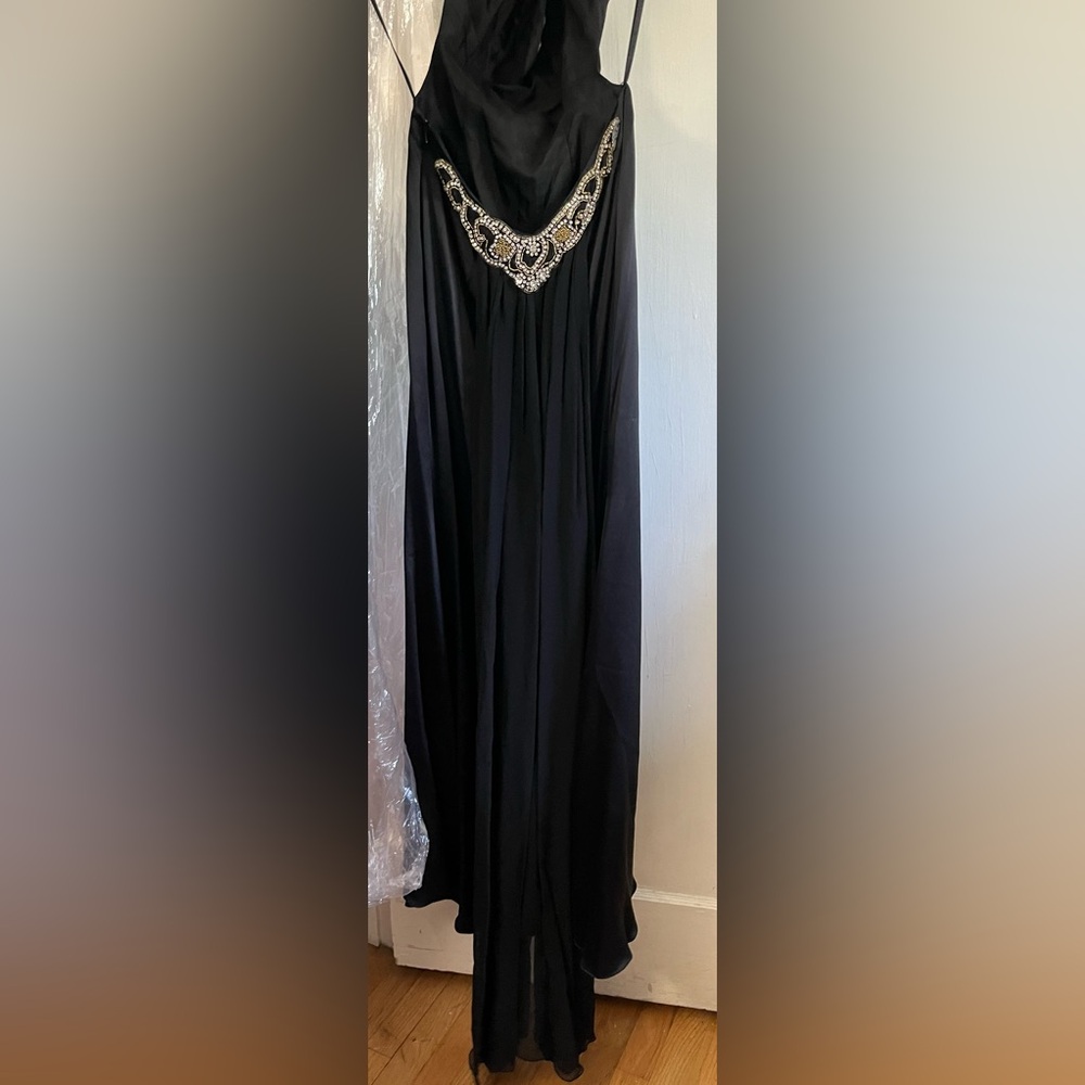 ‼️FIRM‼️EUVC Jovani 2 100% Silk Black Gown - Picture 7 of 12